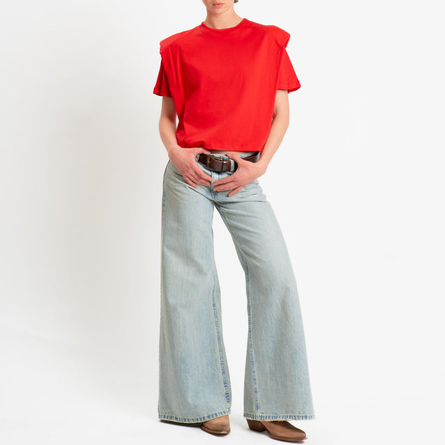 Dixie-T-shirt con spalline - rosso