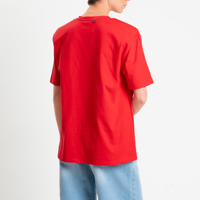 Dixie-T-shirt con spalline - rosso