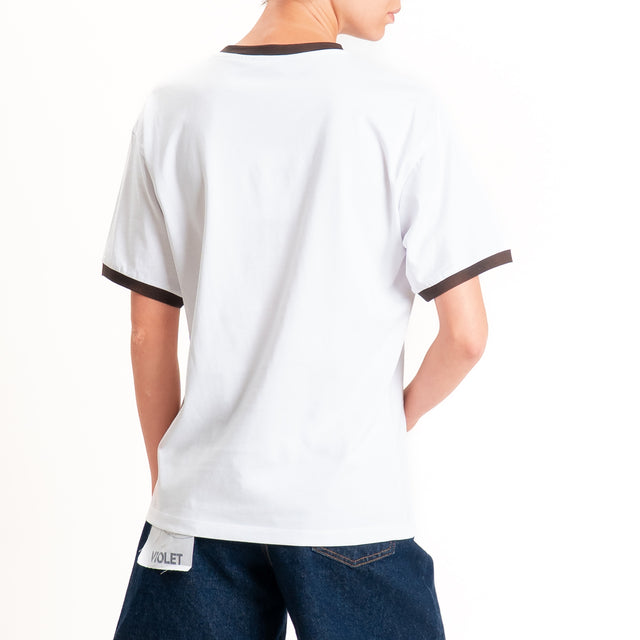 Dixxie-T-shirt stampa "WEST COAST" - bianco/moro