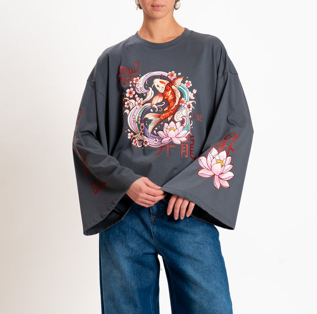 Dixie-T-shirt stampa JAPAN - piombo