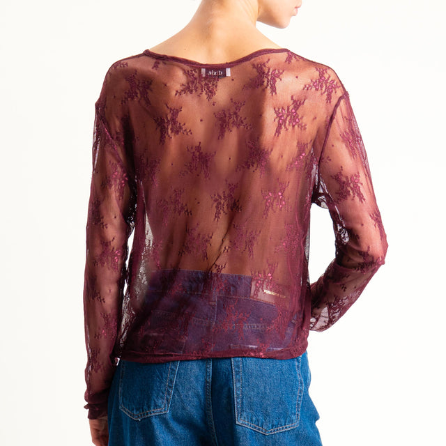 Dixie-Blusa in pizzo - Bordeaux