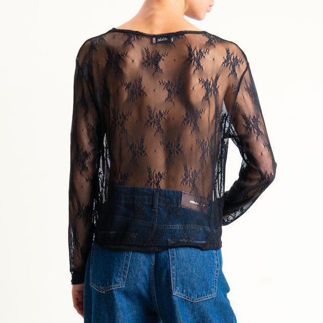Dixie-Blusa in pizzo - nero