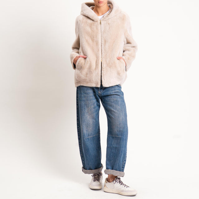 Dixie- Ecopelliccia con cappuccio - cacha