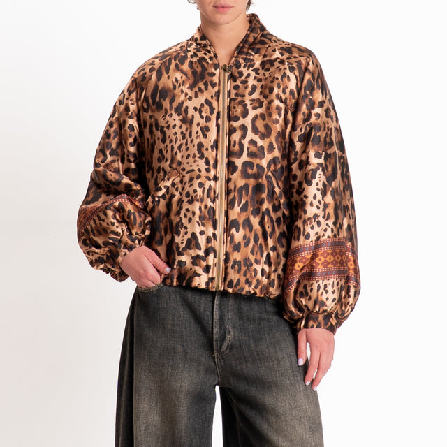 Dixie-Bomber fantasia animalier - beige/moro/nero