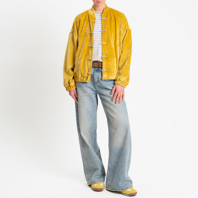 Dixie-Bomber mandarin in ciniglia - giallo