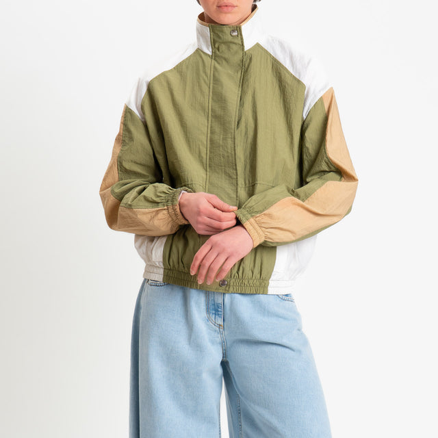 Dixie-Bomber multicolor - salvia/bianco/biscotto