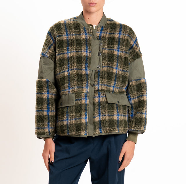 Dixie-Giacca teddy check - militare
