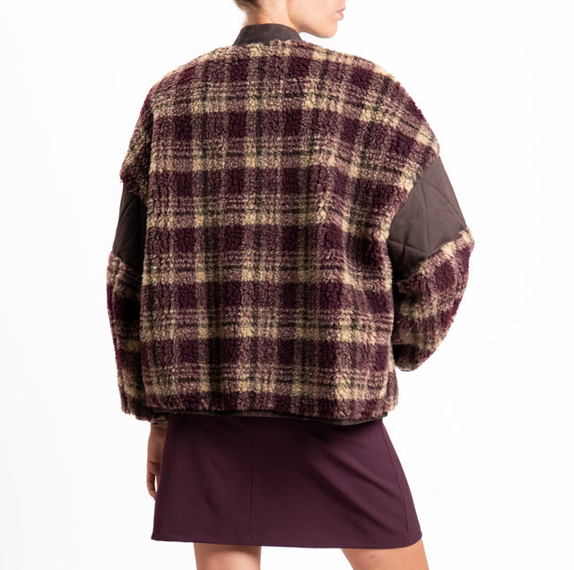 Dixie-Giacca teddy check - Bordeaux