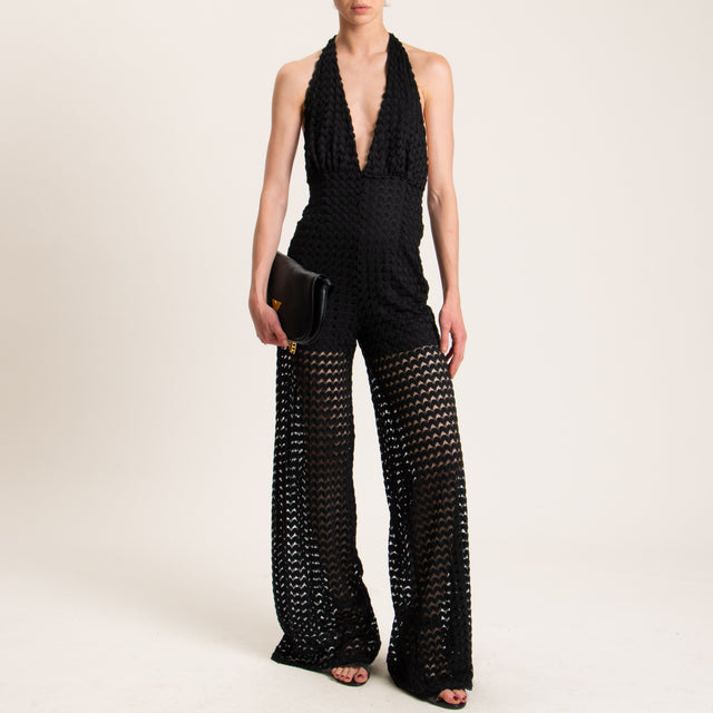 Dixie-Tuta pizzo crochet - nero