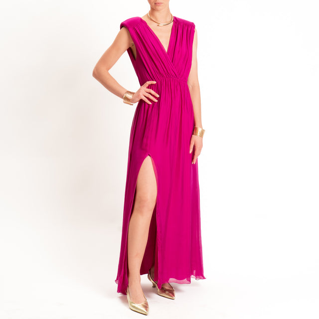 Haveone-Abito in mussola con spalline - magenta