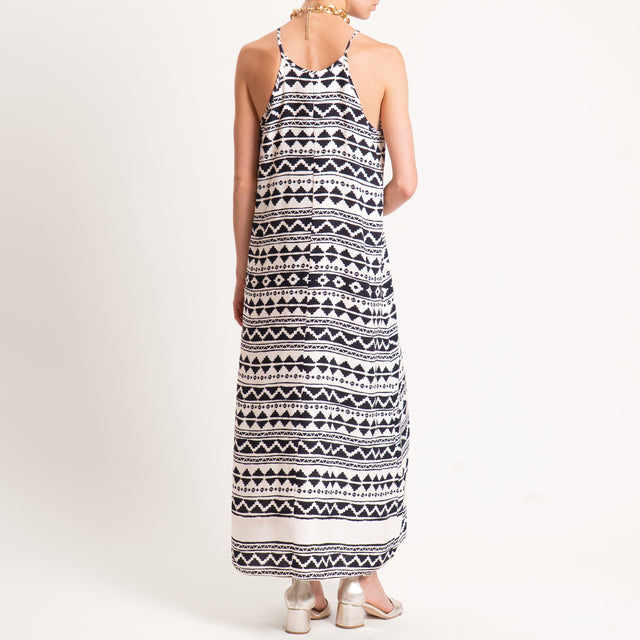 Haveone-Abito vogatore fantasia etnica - burro/nero