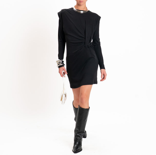Haveone-Abito in jersey con spalline - nero
