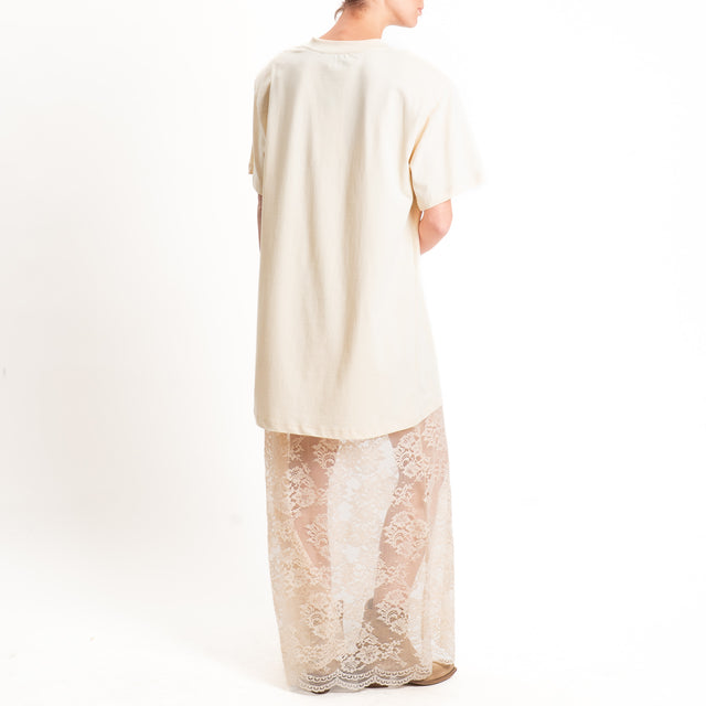 Haveone-Abito in pizzo +T-shirt - nocciola