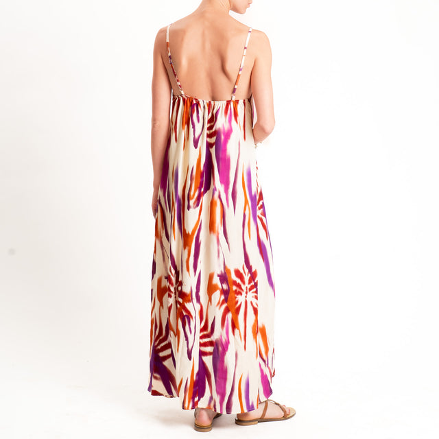 Haveone-Abito fantasia tie dye - burro/coccio/vino