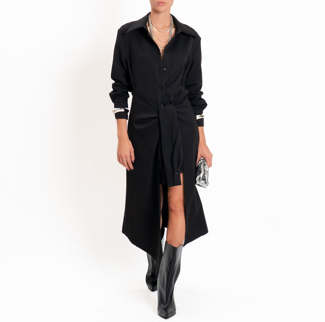 Haveone-chemisier con pannello - nero