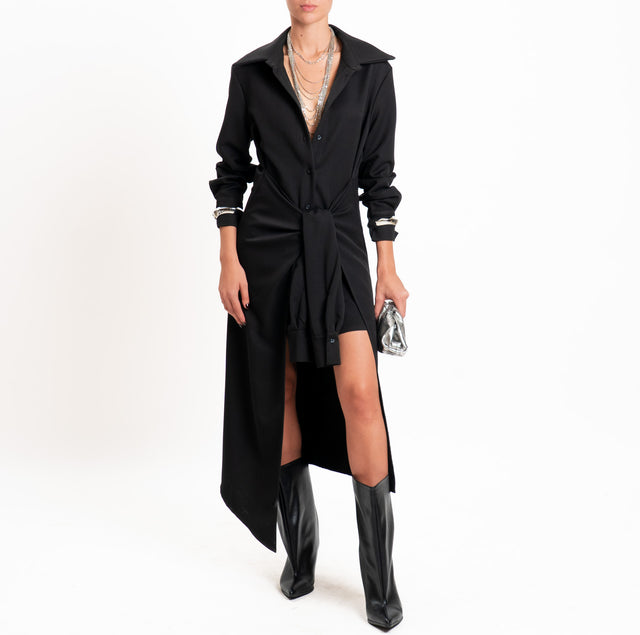 Haveone-chemisier con pannello - nero