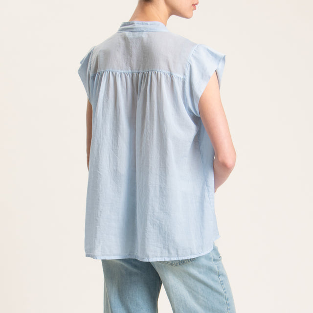 Haveone-Camicia mussola smanicata - cielo