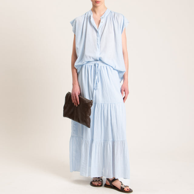 Haveone-Camicia mussola smanicata - cielo