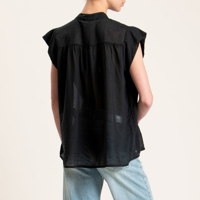 Haveone-Camicia mussola smanicata - nero