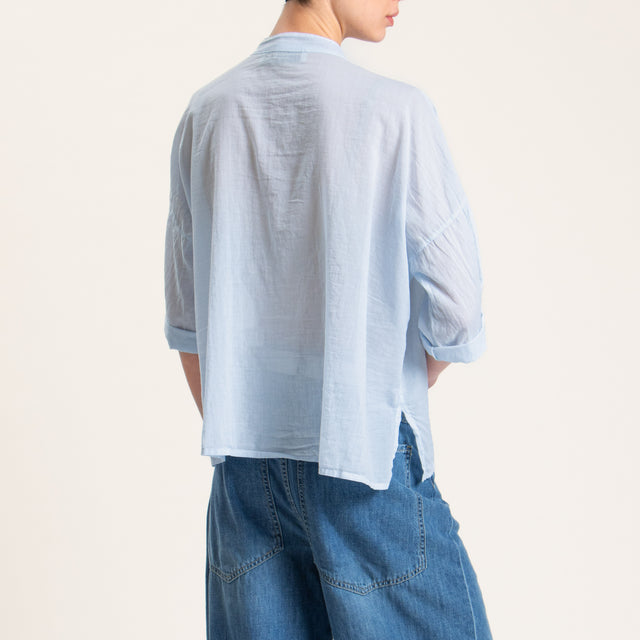 Haveone-Camicia mussola spacchi laterali - cielo