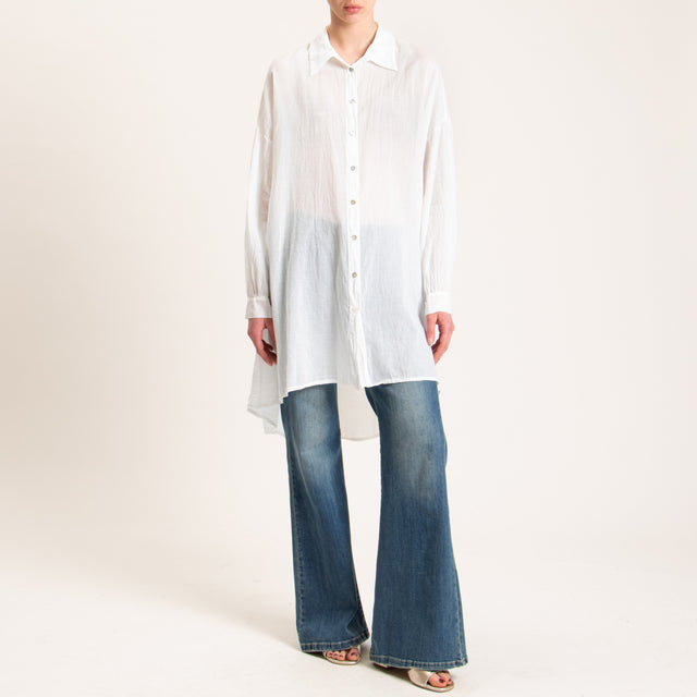 Haveone-Camicia mussola oversize - latte