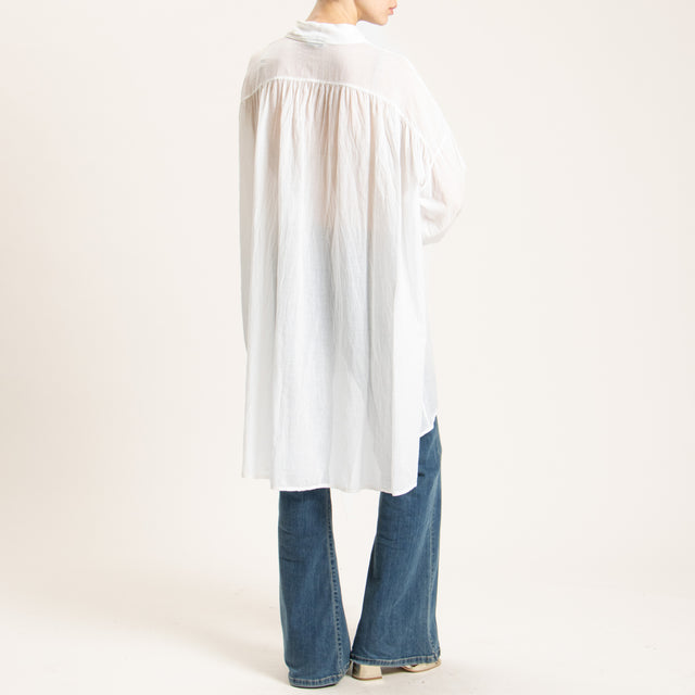 Haveone-Camicia mussola oversize - latte