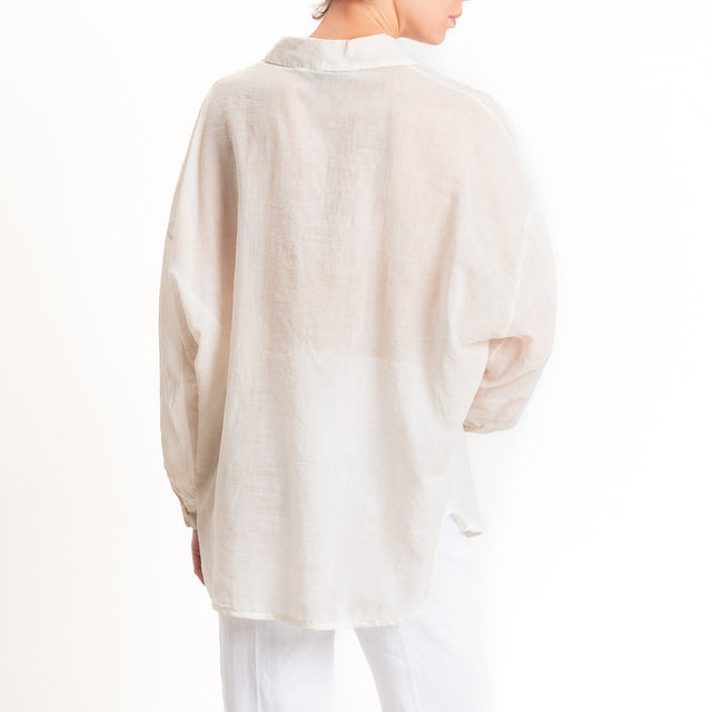 Haveone-Camicia mussola tie dye - beige