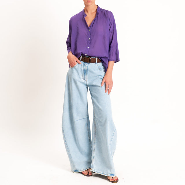 Haveone-Camicia mussola collo coreana - viola