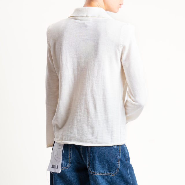 Haveone-Polo in maglia con spalline - burro