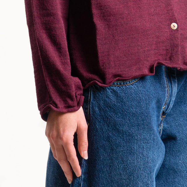 Haveone-Polo in maglia con spalline - vino