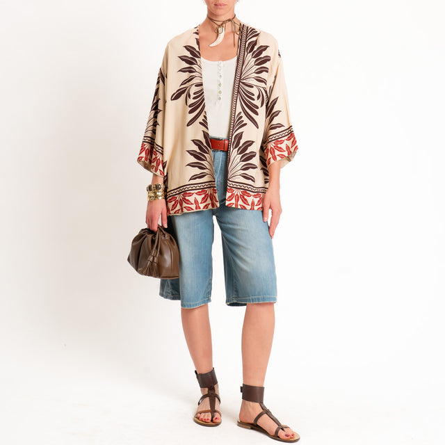Haveone-Kimono fantasia - beige/moro/india