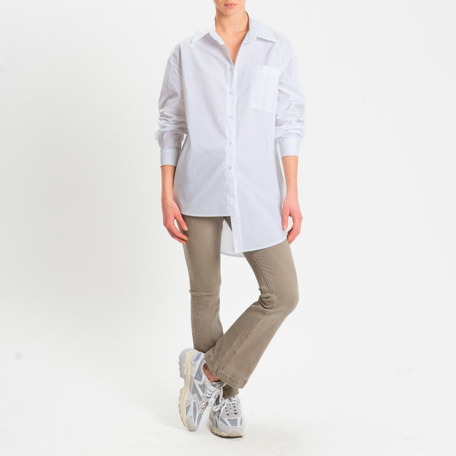 Haveone-Camicia oversize asimmetrica - bianco