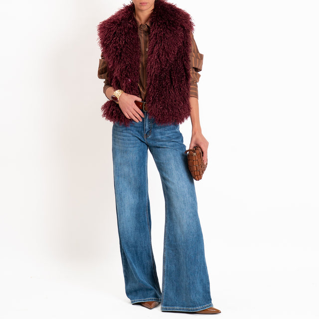Haveone-Camicia a righe con taschino - moro/bordeaux