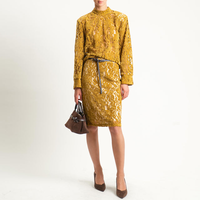 Haveone-Blusa in pizzo - olio