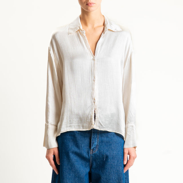 Haveone-Camicia viscosa goffrata - burro