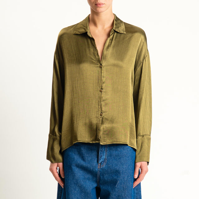 Haveone-Camicia viscosa goffrata - militare