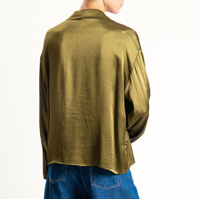 Haveone-Camicia viscosa goffrata - militare