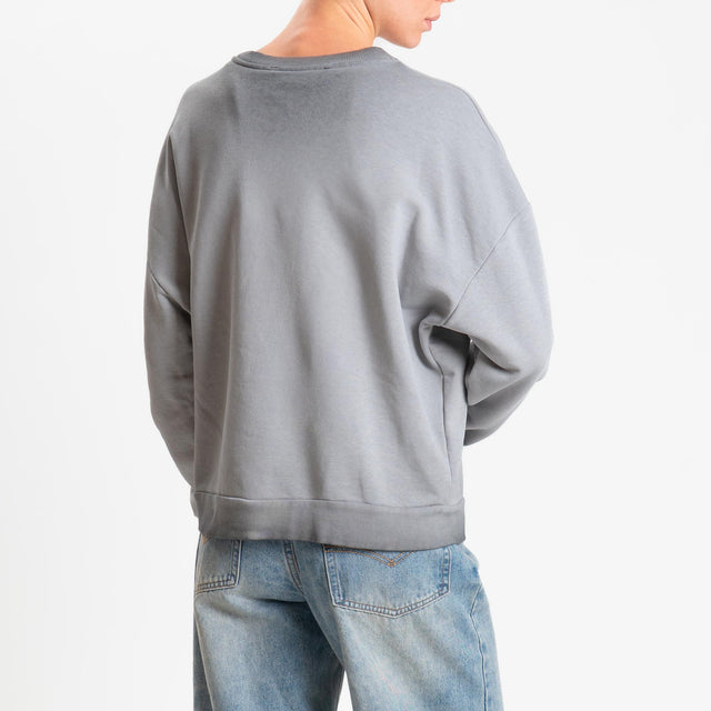 Haveone-Felpa stampa aquila stone washed - grigio