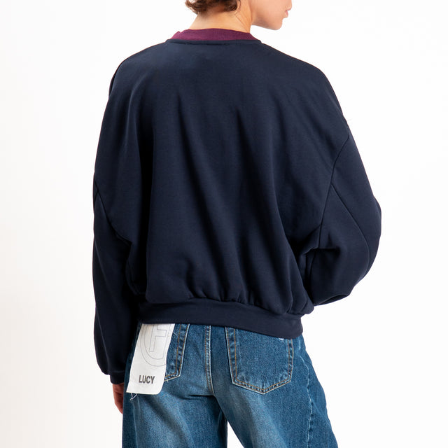 Haveone-Felpa con stampa - blu/prugna