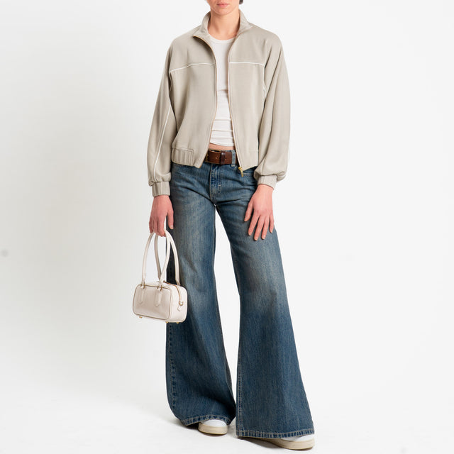 Haveone-Felpa con zip - salvia/burro