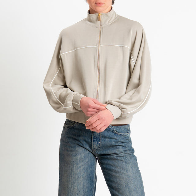 Haveone-Felpa con zip - salvia/burro