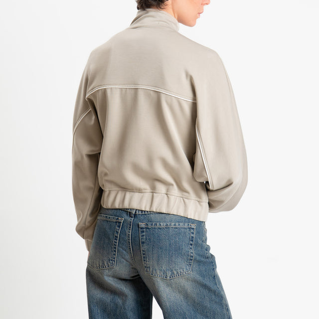 Haveone-Felpa con zip - salvia/burro