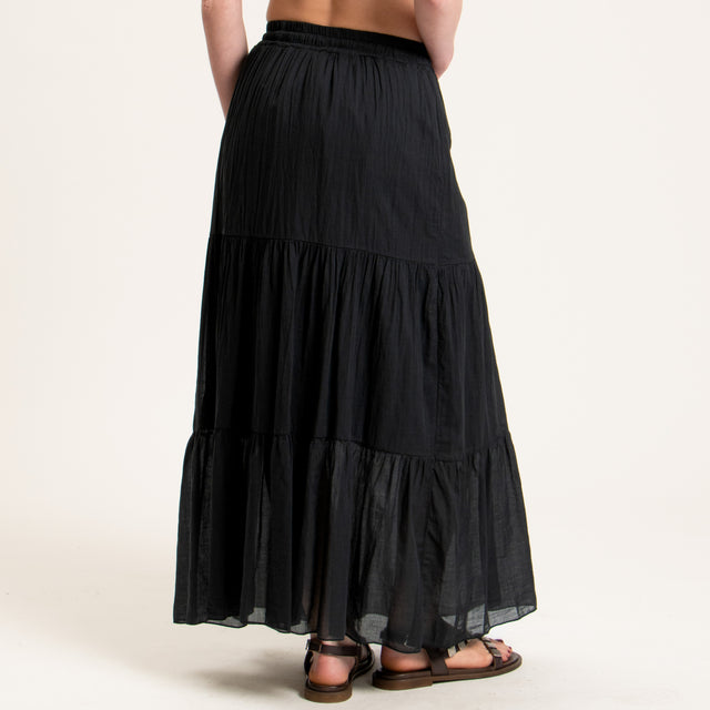 Haveone-Gonna in mussola elastico in vita - nero