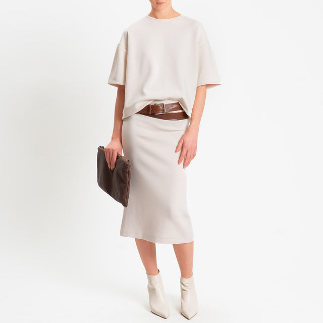 Haveone-Gonna felpa spacco dietro - panna