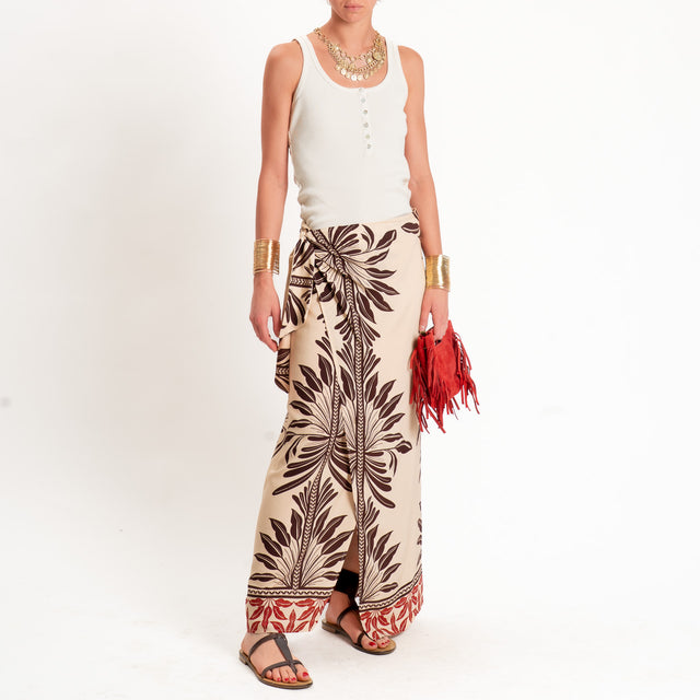 Haveone-Gonna pareo fantasia - beige/moro/india