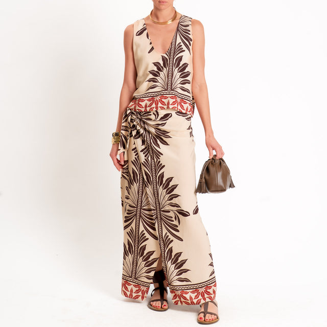 Haveone-Gonna pareo fantasia - beige/moro/india