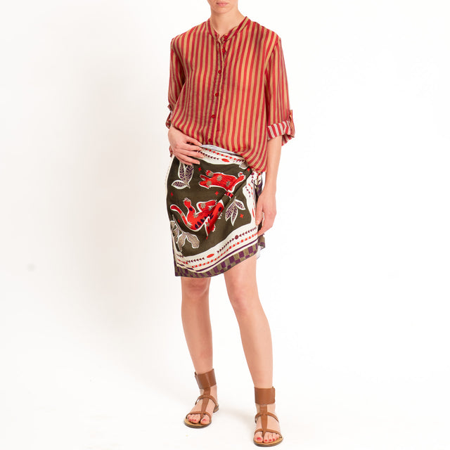 Haveone-Gonna pareo fantasia - militare/panna