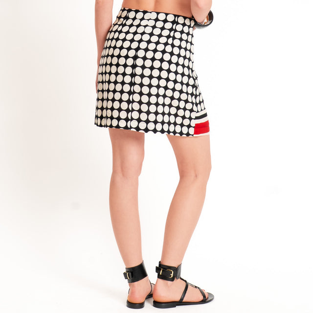 Haveone-Minigonna pareo pois - nero/burro/rosso