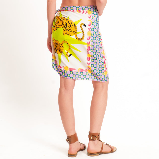 Haveone-Gonna pareo fantasia tigri - burro/lime