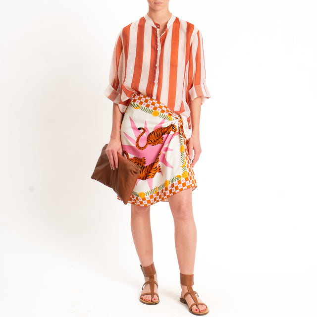 Haveone-Gonna pareo fantasia tigri - burro/fucsia
